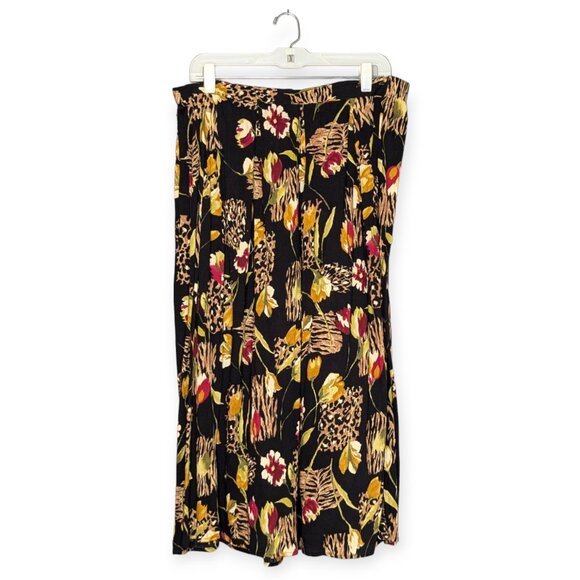 Vintage Fritzi Plus Tropical Floral Maxi Skirt Size 1X - Picture 1 of 14